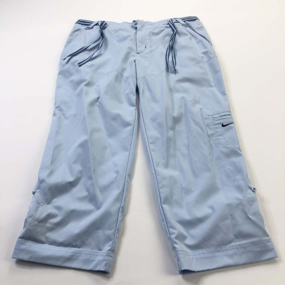 Nike VTG Y2K Capri Track Pants Blue Cropped Tab Boys M Fits LG (Fit 32W 23L)